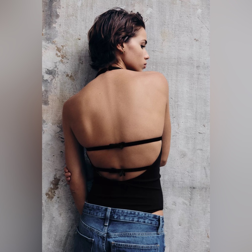 Zara Halterneck Bodysuit with Bows